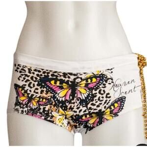Heaven Scent Intimates White Panty Boyshort Butterfly Perfume LARGE Cotton NEW